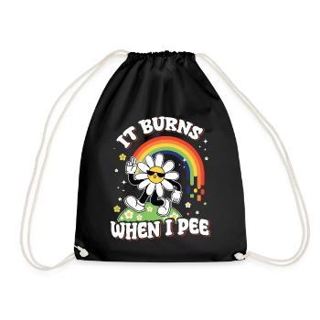 Funny saying "It Burns when I Pee"! - Drawstring Bag - black - Front