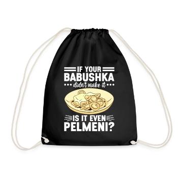 Pelmeni Russian Cuisine - Drawstring Bag - black - Front