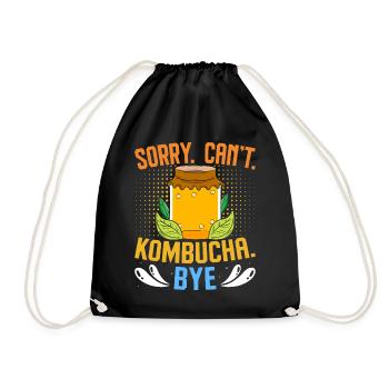 Kombucha Scoby fermented drinks - Drawstring Bag - black - Front