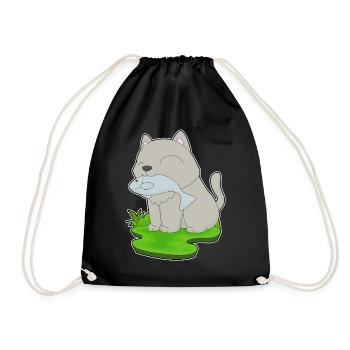 Pêche au chat pêcheur - Sac de sport léger - noir - Devant