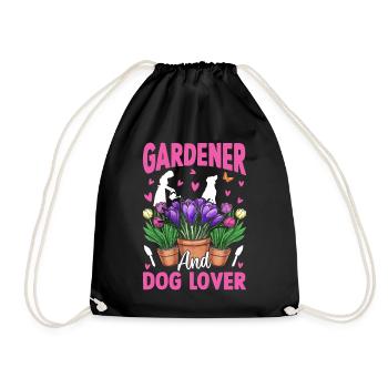 Gardener and dog lover - Hobby Gardener - Turnbeutel - Schwarz - Vorne