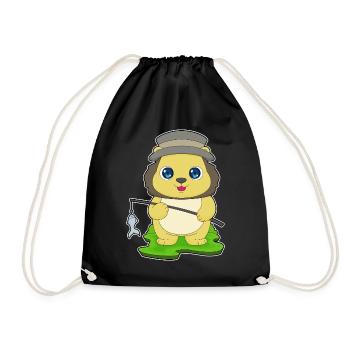 Lion Angler Fish Fishing - Drawstring Bag - black - Front