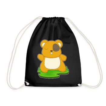 Hamster Yoga Fitness Gymnastics - Drawstring Bag - black - Front