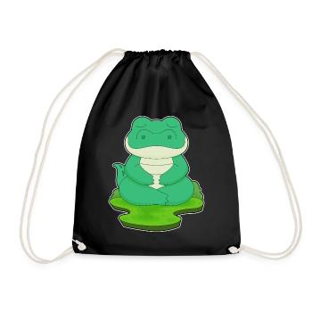 Méditation de fitness au yoga crocodile - Sac de sport léger - noir - Devant