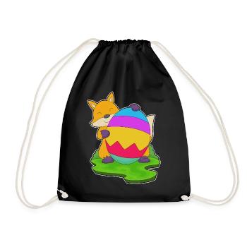 Fox Easter Easter Egg - Drawstring Bag - black - Front