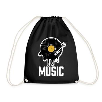 Musik Schallplatte Retro Outfit für Musiker und - Turnbeutel - Schwarz - Vorne
