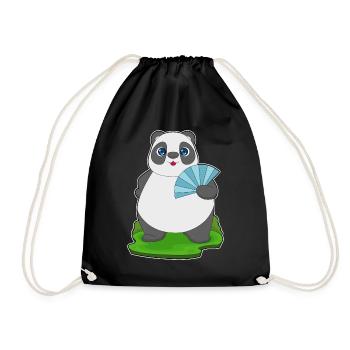 Panda Handventilator - Turnbeutel - Schwarz - Vorne
