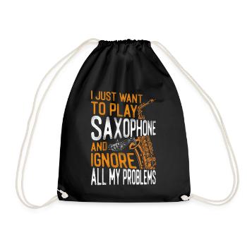 Saxophones que je veux juste jouer - Sac de sport léger - noir - Devant