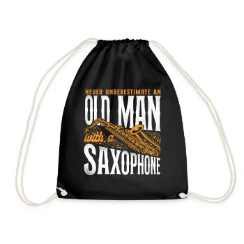 Saxophone Never Underestimate An - Turnbeutel - Schwarz - Vorne