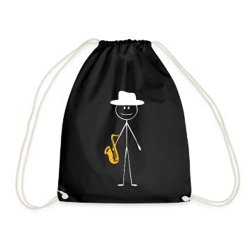 Saxophone Saxophone Guy - Drawstring Bag - black - Front