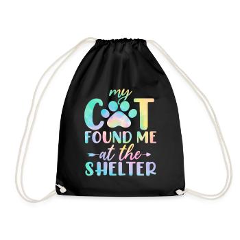 Mon chat m’a trouvé au refuge Cat Tie Dye Kitten - Sac de sport léger - noir - Devant