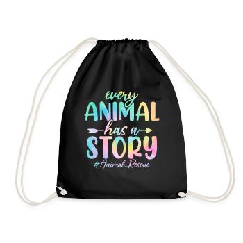 Chaque animal a une histoire Funny Tie Dye Animal - Sac de sport léger - noir - Devant