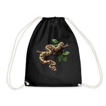 King Python Snakes Lover Terrarium Python - Drawstring Bag - black - Front