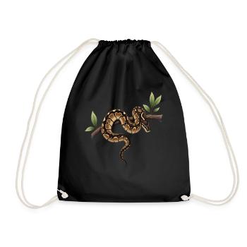 King Python Snakes Lover Terrarium Python - Drawstring Bag - black - Front