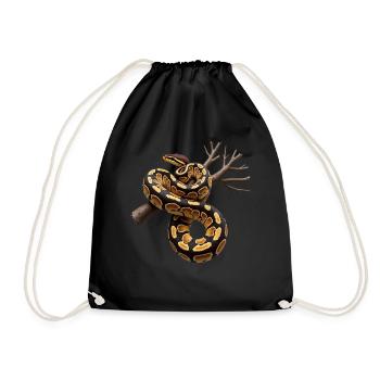 King Python Snakes Lover Terrarium Python - Drawstring Bag - black - Front
