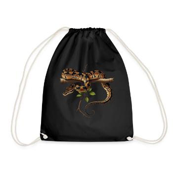 King Python Snakes Lover Terrarium Python - Drawstring Bag - black - Front