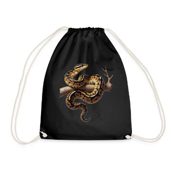 King Python Snakes Lover Terrarium Python - Drawstring Bag - black - Front