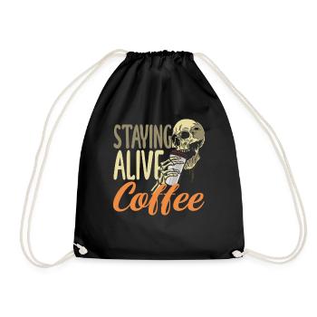 Le squelette des amateurs de café reste éveillé - Sac de sport léger - noir - Devant