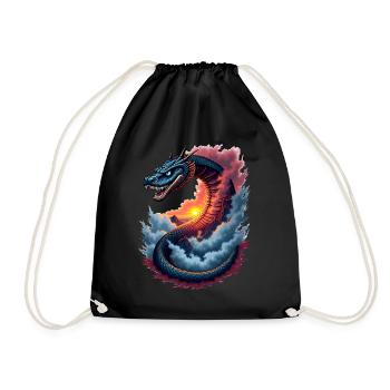 Serpent mythique avec coucher de soleil Année du Serpent 2025 - Sac de sport léger - noir - Devant