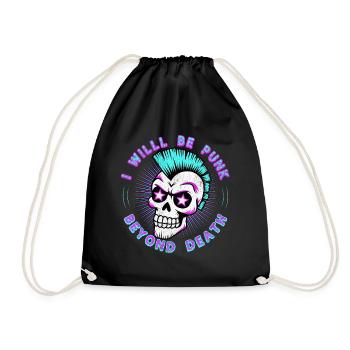 Neon Punk Rock Skull Design - Punk au-delà de la mort 80 - Sac de sport léger - noir - Devant