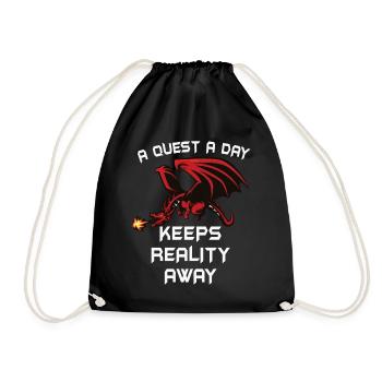 Play Gamer A Quest A Day - Drawstring Bag - black - Front