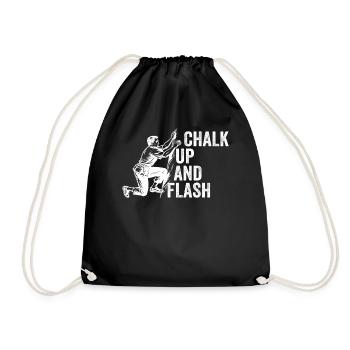 Boulderer Chalk Up and Flash Bouldering - Drawstring Bag - black - Front