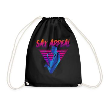 Saxophone Retro Vintage Sax Appeal - Drawstring Bag - black - Front