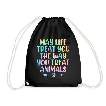Que la vie vous traite comme vous traitez les animaux - Sac de sport léger - noir - Devant
