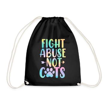 Fight Abuse Not Cats Tie Dye Shelter Foster - Turnbeutel - Schwarz - Vorne