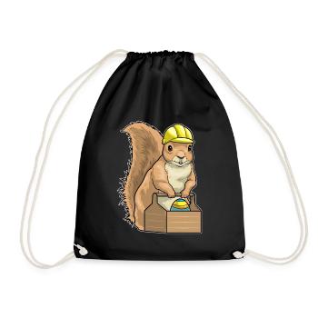 Eichhörnchen Ostern Handwerker - Turnbeutel - Schwarz - Vorne