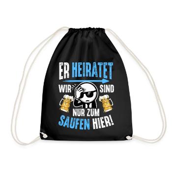 JGA T-Shirt Männer Junggesellenabschied Shirt JGA - Turnbeutel - Schwarz - Vorne