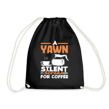 Les amateurs de café bâillent en criant silencieusement pour le café - Sac de sport léger - noir - Devant