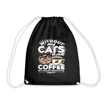 Sans le cœur de mes chats et de mes amateurs de café - Sac de sport léger - noir - Devant