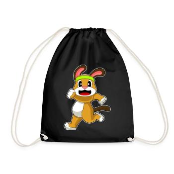 Dog Jogger Jogging Sport - Drawstring Bag - black - Front