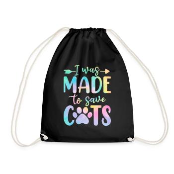 J’ai été fait pour sauver des chats Tie Dye Shelter Animal - Sac de sport léger - noir - Devant