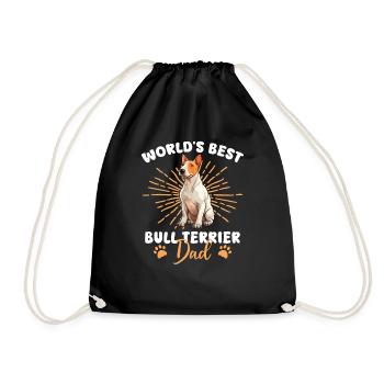 Bullterrier Groovy Bull Terrier Dad - Drawstring Bag - black - Front