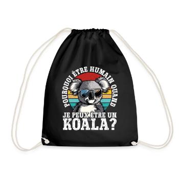 Pourquoi être humain quand je peux être un koala ? - Sac de sport léger - noir - Devant