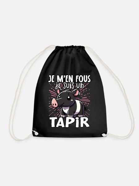 Je m'en fous je suis un tapir - süßes Tapir - Turnbeutel - Schwarz