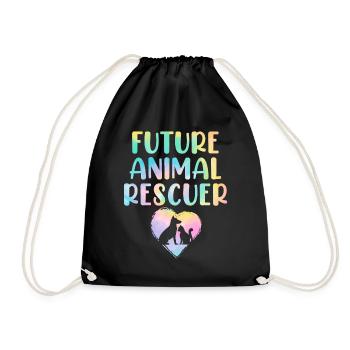Future Animal Rescuer Tie Dye Foster Animal - Drawstring Bag - black - Front