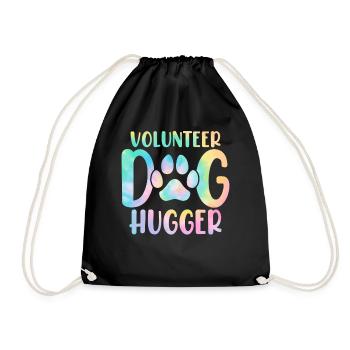 Freiwilliger Hund Hugger Hund Hund Tie Dye Tier - Turnbeutel - Schwarz - Vorne