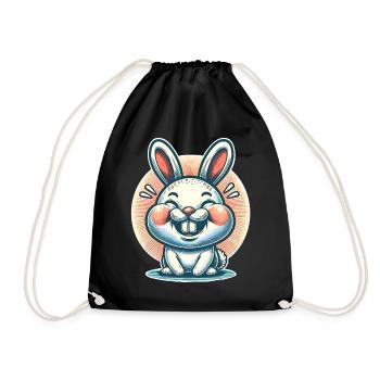 Rabbit Rabbit - Drawstring Bag - black - Front