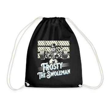 Frosty the Swoleman Snowman Winter Fitness - Drawstring Bag - black - Front
