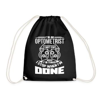 Optometrist I Stop When I am Done - Drawstring Bag - black - Front
