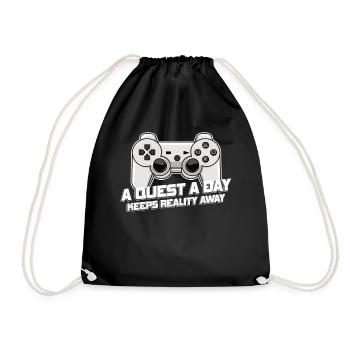 Play Gamer A Quest A Day - Drawstring Bag - black - Front