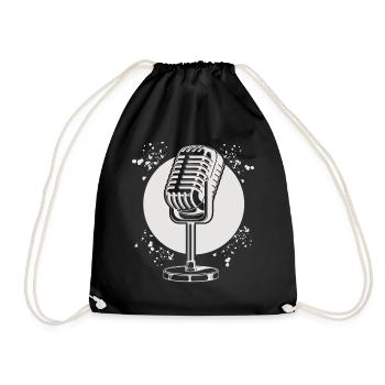 Microphone Poésie Slam Podcast Chanteur - Sac de sport léger - noir - Devant