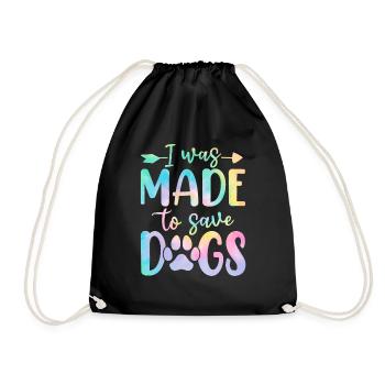 J’ai été fait pour sauver des chiens Tie Dye Paw Adopter Canine - Sac de sport léger - noir - Devant