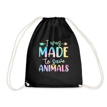 J’ai été fait pour sauver les animaux activiste tie dye - Sac de sport léger - noir - Devant