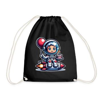 Astronaut Birthday - Drawstring Bag - black - Front