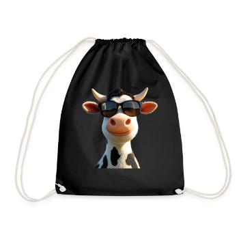 vache fermier boeuf lait veau végétalien vache vache de ferme vaches - Sac de sport léger - noir - Devant
