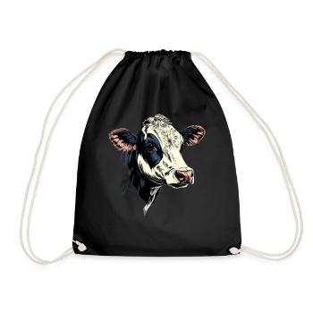 vache fermier boeuf lait veau végétalien vache vache de ferme vaches - Sac de sport léger - noir - Devant